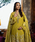 Women's Unstitched Light Khaddar Yellow Embroidered 3 Piece Suit